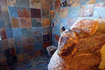 Large Walk-in Boulder Shower