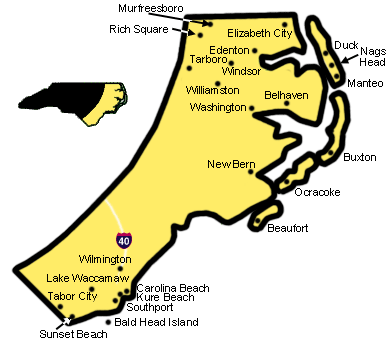 Eastern nc map