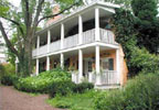 New Hope, Pennsylvania (PA) Bed & Breakfast: On the historic towpath of the Delaware canal, Porches provides quiet colonial ambience close to the funky boutiques, taverns, and restaurants of downtown New Hope. The two-story wraparound porch is decorated with Adirondack and wicker chairs and French and English antiques. Many of the 12 rooms in the main house feature beautiful views of the gardens and canal, as well as the iconic mule-drawn barges floating up and down the waterway.