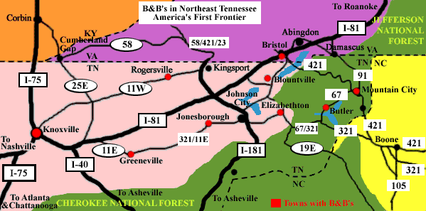 Northeast Tennessee Map