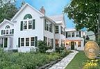 Arlington, Vermont (VT) Bed & Breakfast: Imagine a time when a visit to the country meant a luxurious room, splendid meals, refreshing outdoor pursuits, relaxing afternoons and convivial evenings - now imagine having your own Country Estate and you will understand what a visit to the West Mountain Inn is like. Set high on a mountainside overlooking the historic village of Arlington and the Green Mountains beyond, the century-old West Mountain Inn has been hosting guests for over thirty years. Visitors to the Inn are surrounded by spacious, antique-filled guest rooms, fantastic views, and 150 acres of gardens, lawns, woodlands and meadows.
